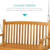 image:imageBest Choice Products 48in Wood Porch Swing Outdoor Patio Hanging Bench Chair Furniture for Deck Garden Yard wMounting Chains Curved Back Design 500lb Weight Capacity  BrownBrown