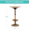 image:imageBest Choice Products Outdoor Solar Lighted Pedestal Bird Bath Fountain Decoration wPlanter Integrated Panel Scroll Accents for Lawn Garden  GreenBronze