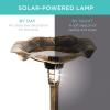 image:imageBest Choice Products Outdoor Solar Lighted Pedestal Bird Bath Fountain Decoration wPlanter Integrated Panel Scroll Accents for Lawn Garden  GreenBronze