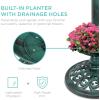 image:imageBest Choice Products Outdoor Solar Lighted Pedestal Bird Bath Fountain Decoration wPlanter Integrated Panel Scroll Accents for Lawn Garden  GreenGreen