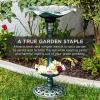 image:imageBest Choice Products Outdoor Solar Lighted Pedestal Bird Bath Fountain Decoration wPlanter Integrated Panel Scroll Accents for Lawn Garden  GreenGreen