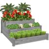 image:imageBest Choice Products 3Tier Fir Wood Raised Garden Bed Planter Kit for Plants Herbs Vegetables Outdoor Gardening wStackable amp Flat Arrangement Easy Assembly  Acorn BrownGray