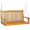 image:imageBest Choice Products 48in Wood Porch Swing Outdoor Patio Hanging Bench Chair Furniture for Deck Garden Yard wMounting Chains Curved Back Design 500lb Weight Capacity  BrownBrown