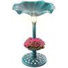 image:imageBest Choice Products Outdoor Solar Lighted Pedestal Bird Bath Fountain Decoration wPlanter Integrated Panel Scroll Accents for Lawn Garden  GreenGreen