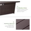 image:imageBest Choice Products 52in 50000 BTU Outdoor Wicker Patio Propane Gas Fire Pit Table wAluminum Tabletop Glass Wind Guard Clear Glass Rocks Cover Slide Out Tank Holder and Lid  BrownBrown