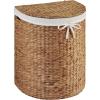 image:imageBest Choice Products Half Moon Laundry Hamper wLid Woven Half Round Laundry Basket wRemovable Liner amp Bultin Handles for Bathroom Bedroom amp Laundry Room  NaturalChestnut