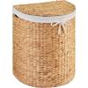image:imageBest Choice Products Half Moon Laundry Hamper wLid Woven Half Round Laundry Basket wRemovable Liner amp Bultin Handles for Bathroom Bedroom amp Laundry Room  NaturalNatural