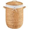 image:imageBest Choice Products Round Laundry Hamper wLid Handwoven Laundry Basket Builtin Handles amp Removable Liner for Clothes Towels Blanket amp Storage Organization  ChestnutNatural