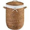 image:imageBest Choice Products Round Laundry Hamper wLid Handwoven Laundry Basket Builtin Handles amp Removable Liner for Clothes Towels Blanket amp Storage Organization  ChestnutChestnut