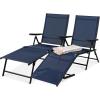 image:imageBest Choice Products Set of 2 Outdoor Patio Chaise Lounge Chair Adjustable Reclining Folding Pool Lounger for Poolside Deck Backyard wSteel Frame 250lb Weight Capacity  BrownNavy