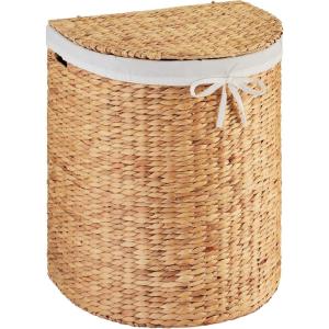 image:imageBest Choice Products Half Moon Laundry Hamper wLid Woven Half Round Laundry Basket wRemovable Liner amp Bultin Handles for Bathroom Bedroom amp Laundry Room  NaturalNatural