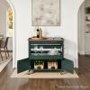image:imageBest Choice Products 36in Large Rolling Kitchen Island Cart 2Door Cabinet 2 Drawers PullOut Shelf Power Outlet Hooks amp Swivel Lockable Wheels  Forest GreenBlack