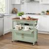 image:imageBest Choice Products 36in Large Rolling Kitchen Island Cart 2Door Cabinet 2 Drawers PullOut Shelf Power Outlet Hooks amp Swivel Lockable Wheels  Forest GreenPistachio Green
