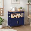 image:imageBest Choice Products 36in Large Rolling Kitchen Island Cart 2Door Cabinet 2 Drawers PullOut Shelf Power Outlet Hooks amp Swivel Lockable Wheels  Forest GreenMidnight Blue