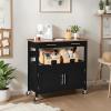 image:imageBest Choice Products 36in Large Rolling Kitchen Island Cart 2Door Cabinet 2 Drawers PullOut Shelf Power Outlet Hooks amp Swivel Lockable Wheels  Forest GreenBlack