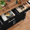 image:imageBest Choice Products 36in Large Rolling Kitchen Island Cart 2Door Cabinet 2 Drawers PullOut Shelf Power Outlet Hooks amp Swivel Lockable Wheels  Forest GreenBlack