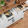 image:imageBest Choice Products 36in Large Rolling Kitchen Island Cart 2Door Cabinet 2 Drawers PullOut Shelf Power Outlet Hooks amp Swivel Lockable Wheels  Forest GreenWhite