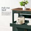 image:imageBest Choice Products 36in Large Rolling Kitchen Island Cart 2Door Cabinet 2 Drawers PullOut Shelf Power Outlet Hooks amp Swivel Lockable Wheels  Forest GreenForest Green