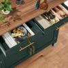 image:imageBest Choice Products 36in Large Rolling Kitchen Island Cart 2Door Cabinet 2 Drawers PullOut Shelf Power Outlet Hooks amp Swivel Lockable Wheels  Forest GreenForest Green