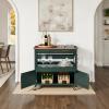 image:imageBest Choice Products 36in Large Rolling Kitchen Island Cart 2Door Cabinet 2 Drawers PullOut Shelf Power Outlet Hooks amp Swivel Lockable Wheels  Forest GreenForest Green