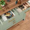 image:imageBest Choice Products 36in Large Rolling Kitchen Island Cart 2Door Cabinet 2 Drawers PullOut Shelf Power Outlet Hooks amp Swivel Lockable Wheels  Forest GreenPistachio Green
