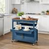 image:imageBest Choice Products 36in Large Rolling Kitchen Island Cart 2Door Cabinet 2 Drawers PullOut Shelf Power Outlet Hooks amp Swivel Lockable Wheels  Forest GreenSlate Blue