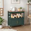 image:imageBest Choice Products 36in Large Rolling Kitchen Island Cart 2Door Cabinet 2 Drawers PullOut Shelf Power Outlet Hooks amp Swivel Lockable Wheels  Forest GreenForest Green