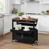 image:imageBest Choice Products 36in Large Rolling Kitchen Island Cart 2Door Cabinet 2 Drawers PullOut Shelf Power Outlet Hooks amp Swivel Lockable Wheels  Forest GreenBlack