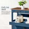 image:imageBest Choice Products 36in Large Rolling Kitchen Island Cart 2Door Cabinet 2 Drawers PullOut Shelf Power Outlet Hooks amp Swivel Lockable Wheels  Forest GreenSlate Blue