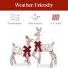 image:imageBest Choice Products 4ft 3Piece 2D Lighted Christmas Deer Family Set Large Outdoor Yard Reindeer Holiday Decoration with 175 LED Lights Stakes Zip Ties  GoldRattan