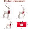 image:imageBest Choice Products 4ft 3Piece 2D Lighted Christmas Deer Family Set Large Outdoor Yard Reindeer Holiday Decoration with 175 LED Lights Stakes Zip Ties  GoldRattan
