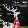image:imageBest Choice Products 4ft 3Piece 2D Lighted Christmas Deer Family Set Large Outdoor Yard Reindeer Holiday Decoration with 175 LED Lights Stakes Zip Ties  GoldIridescent