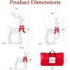 image:imageBest Choice Products 4ft 3Piece 2D Lighted Christmas Deer Family Set Large Outdoor Yard Reindeer Holiday Decoration with 175 LED Lights Stakes Zip Ties  GoldIridescent