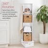 image:imageBest Choice Products 360 Rotating Storage Mirror wGold Metal Frame Swivel Jewelry Armoire wFullLength Mirror Storage Tower wCube Shelves BuiltIn Jewelry Organizer amp Hooks  Gold