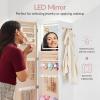 image:imageBest Choice Products 360 Rotating Storage Mirror wGold Metal Frame Swivel Jewelry Armoire wFullLength Mirror Storage Tower wCube Shelves BuiltIn Jewelry Organizer amp Hooks  Gold