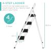 image:imageBest Choice Products 3 Step Ladder Folding Sturdy Lightweight Portable Step Stool for Kitchen Bedroom Home wNonSlip Rubber Feet Padded Platforms Pads 330lb Capacity  White4Step