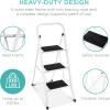 image:imageBest Choice Products 3 Step Ladder Folding Sturdy Lightweight Portable Step Stool for Kitchen Bedroom Home wNonSlip Rubber Feet Padded Platforms Pads 330lb Capacity  White3Step