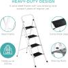 image:imageBest Choice Products 3 Step Ladder Folding Sturdy Lightweight Portable Step Stool for Kitchen Bedroom Home wNonSlip Rubber Feet Padded Platforms Pads 330lb Capacity  White4Step