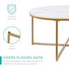 image:imageBest Choice Products 36in Faux Marble Accent Table Modern End Table Large Coffee Table Home Decor for Living Room Dining Room Tea Coffee wMetal Frame Foot Caps Designer  WhiteGoldWhiteBronze Gold