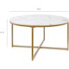 image:imageBest Choice Products 36in Faux Marble Accent Table Modern End Table Large Coffee Table Home Decor for Living Room Dining Room Tea Coffee wMetal Frame Foot Caps Designer  WhiteGoldWhiteBronze Gold