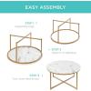 image:imageBest Choice Products 36in Faux Marble Accent Table Modern End Table Large Coffee Table Home Decor for Living Room Dining Room Tea Coffee wMetal Frame Foot Caps Designer  WhiteGoldWhiteBronze Gold