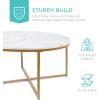image:imageBest Choice Products 36in Faux Marble Accent Table Modern End Table Large Coffee Table Home Decor for Living Room Dining Room Tea Coffee wMetal Frame Foot Caps Designer  WhiteGoldWhiteBronze Gold
