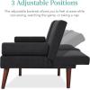 image:imageBest Choice Products MidCentury Modern Upholstered Futon Convertible Folding Sofa Bed Small Couch wRounded Armrests 2 Cupholders  BlackBlack
