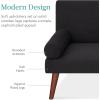 image:imageBest Choice Products MidCentury Modern Upholstered Futon Convertible Folding Sofa Bed Small Couch wRounded Armrests 2 Cupholders  BlackBlack