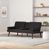 image:imageBest Choice Products MidCentury Modern Upholstered Futon Convertible Folding Sofa Bed Small Couch wRounded Armrests 2 Cupholders  BlackBlack