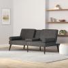 image:imageBest Choice Products MidCentury Modern Upholstered Futon Convertible Folding Sofa Bed Small Couch wRounded Armrests 2 Cupholders  BlackCharcoal