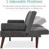 image:imageBest Choice Products MidCentury Modern Upholstered Futon Convertible Folding Sofa Bed Small Couch wRounded Armrests 2 Cupholders  BlackCharcoal