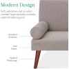 image:imageBest Choice Products MidCentury Modern Upholstered Futon Convertible Folding Sofa Bed Small Couch wRounded Armrests 2 Cupholders  BlackGrey