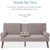 image:imageBest Choice Products MidCentury Modern Upholstered Futon Convertible Folding Sofa Bed Small Couch wRounded Armrests 2 Cupholders  BlackGrey