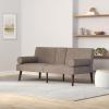image:imageBest Choice Products MidCentury Modern Upholstered Futon Convertible Folding Sofa Bed Small Couch wRounded Armrests 2 Cupholders  BlackGrey